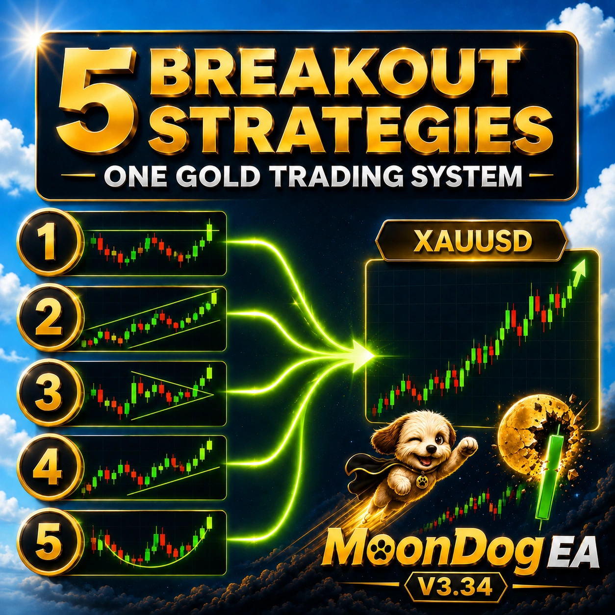 MoonDog EA MT5 v3.38 five breakout strategies