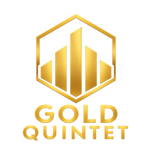 Gold Quintet MT5 Expert Advisor logo with five gold bars