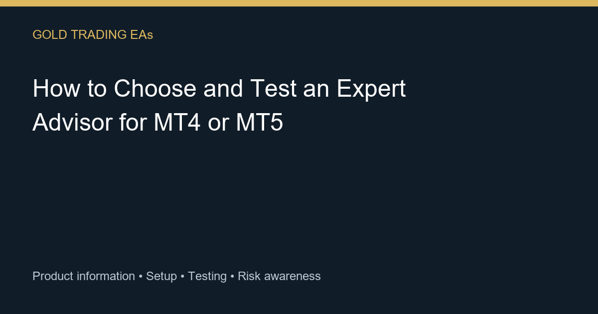How to Choose and Test an Expert Advisor for MT4 or MT5 guide